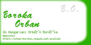 boroka orban business card